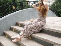 Feet - Jenya B - 2015-11-25 A shy girl in a long dress