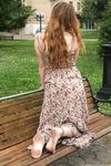 Feet - Jenya B - 2015-11-25 A shy girl in a long dress