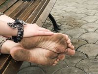 Feet - Jenya B - 2015-11-25 A shy girl in a long dress