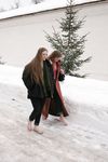 Feet - Julia A + Nastya - 2005-03-15 In public without shoes