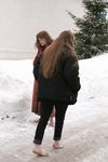 Feet - Julia A + Nastya - 2005-03-15 In public without shoes