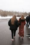 Feet - Julia A + Nastya - 2005-03-15 In public without shoes