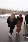 Feet - Julia A + Nastya - 2005-03-15 In public without shoes