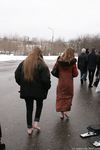 Feet - Julia A + Nastya - 2005-03-15 In public without shoes