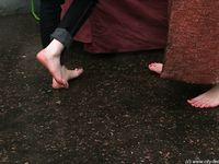 Feet - Julia A + Nastya - 2005-03-15 In public without shoes