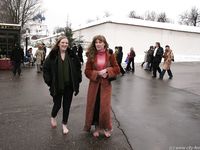 Feet - Julia A + Nastya - 2005-03-15 In public without shoes