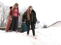 Feet - Julia A + Nastya - 2005-03-15 In public without shoes