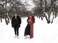 Feet - Julia A + Nastya - 2005-03-15 In public without shoes