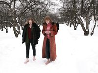 Feet - Julia A + Nastya - 2005-03-15 In public without shoes