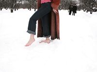 Feet - Julia A + Nastya - 2005-03-15 In public without shoes