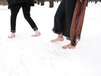 Feet - Julia A + Nastya - 2005-03-15 In public without shoes