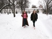 Feet - Julia A + Nastya - 2005-03-15 In public without shoes