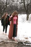 Feet - Julia A + Nastya - 2005-03-15 In public without shoes