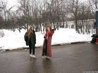 Feet - Julia A + Nastya - 2005-03-15 In public without shoes