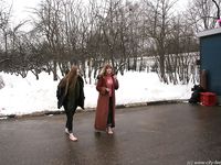 Feet - Julia A + Nastya - 2005-03-15 In public without shoes