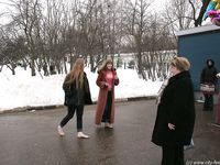 Feet - Julia A + Nastya - 2005-03-15 In public without shoes