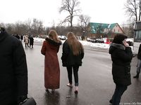 Feet - Julia A + Nastya - 2005-03-15 In public without shoes
