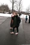 Feet - Julia A + Nastya - 2005-03-15 In public without shoes