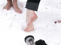 Feet - Julia A + Nastya - 2005-03-15 In public without shoes