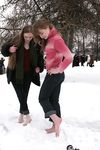 Feet - Julia A + Nastya - 2005-03-15 In public without shoes