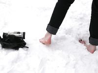 Feet - Julia A + Nastya - 2005-03-15 In public without shoes