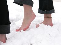 Feet - Julia A + Nastya - 2005-03-15 In public without shoes