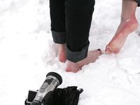 Feet - Julia A + Nastya - 2005-03-15 In public without shoes