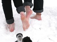 Feet - Julia A + Nastya - 2005-03-15 In public without shoes