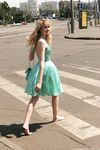 Feet - Julia F - 2011-12-25 Barefoot girl in sea-green dress