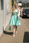 Feet - Julia F - 2011-12-25 Barefoot girl in sea-green dress