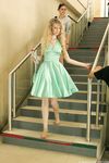 Feet - Julia F - 2011-12-25 Barefoot girl in sea-green dress