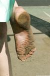 Feet - Julia F - 2011-12-25 Barefoot girl in sea-green dress