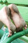 Feet - Julia F - 2011-12-25 Barefoot girl in sea-green dress
