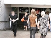 Feet - Kari - 2010-02-18 Barefoot blond baby in the city