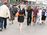 Feet - Kari - 2010-02-18 Barefoot blond baby in the city