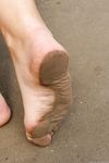 Feet - Kari - 2010-02-18 Barefoot blond baby in the city