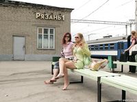 Feet - Katya A + Olga - 2007-12-03 Barefoot trips to Russian towns. Ryazan