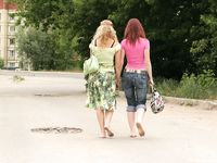 Feet - Katya A + Olga - 2007-12-03 Barefoot trips to Russian towns. Ryazan