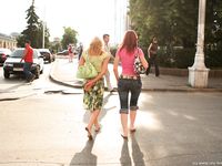 Feet - Katya A + Olga - 2007-12-03 Barefoot trips to Russian towns. Ryazan