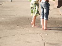 Feet - Katya A + Olga - 2007-12-03 Barefoot trips to Russian towns. Ryazan