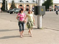 Feet - Katya A + Olga - 2007-12-03 Barefoot trips to Russian towns. Ryazan