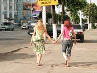Feet - Katya A + Olga - 2007-12-03 Barefoot trips to Russian towns. Ryazan