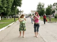 Feet - Katya A + Olga - 2007-12-03 Barefoot trips to Russian towns. Ryazan
