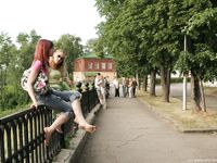 Feet - Katya A + Olga - 2007-12-03 Barefoot trips to Russian towns. Ryazan