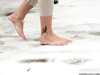 Feet - Ksenia D - 2012-04-30 Blonde girl and white snow