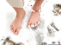 Feet - Ksenia D - 2012-04-30 Blonde girl and white snow