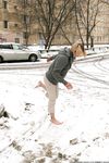 Feet - Ksenia D - 2012-04-30 Blonde girl and white snow