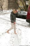 Feet - Ksenia D - 2012-04-30 Blonde girl and white snow