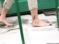 Feet - Ksenia D - 2012-04-30 Blonde girl and white snow