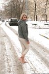 Feet - Ksenia D - 2012-04-30 Blonde girl and white snow